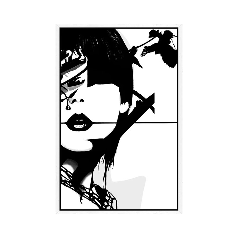 Punk Face Girl by Famous When Dead - Gallery-Wrapped Canvas Giclée on Canvas, White Framed, 101.6 cm H x 66.04 cm W