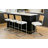 Natural Rattan Bar Stool 4-Piece Set With Solid Wood Backrest 25 Inches Medieval Modern Style Counter Stool White PU Leather Kitchen Stool Chrome Metal Legs.