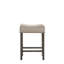 Tabouret à hauteur de comptoir Martha II en lin brun clair et gris vieilli (ensemble de 2)