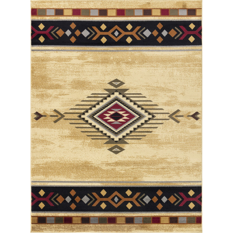 Tribes GC_YLS4003 Cream Southwest Area Rug, Rectangle 7'10" x 10'3"