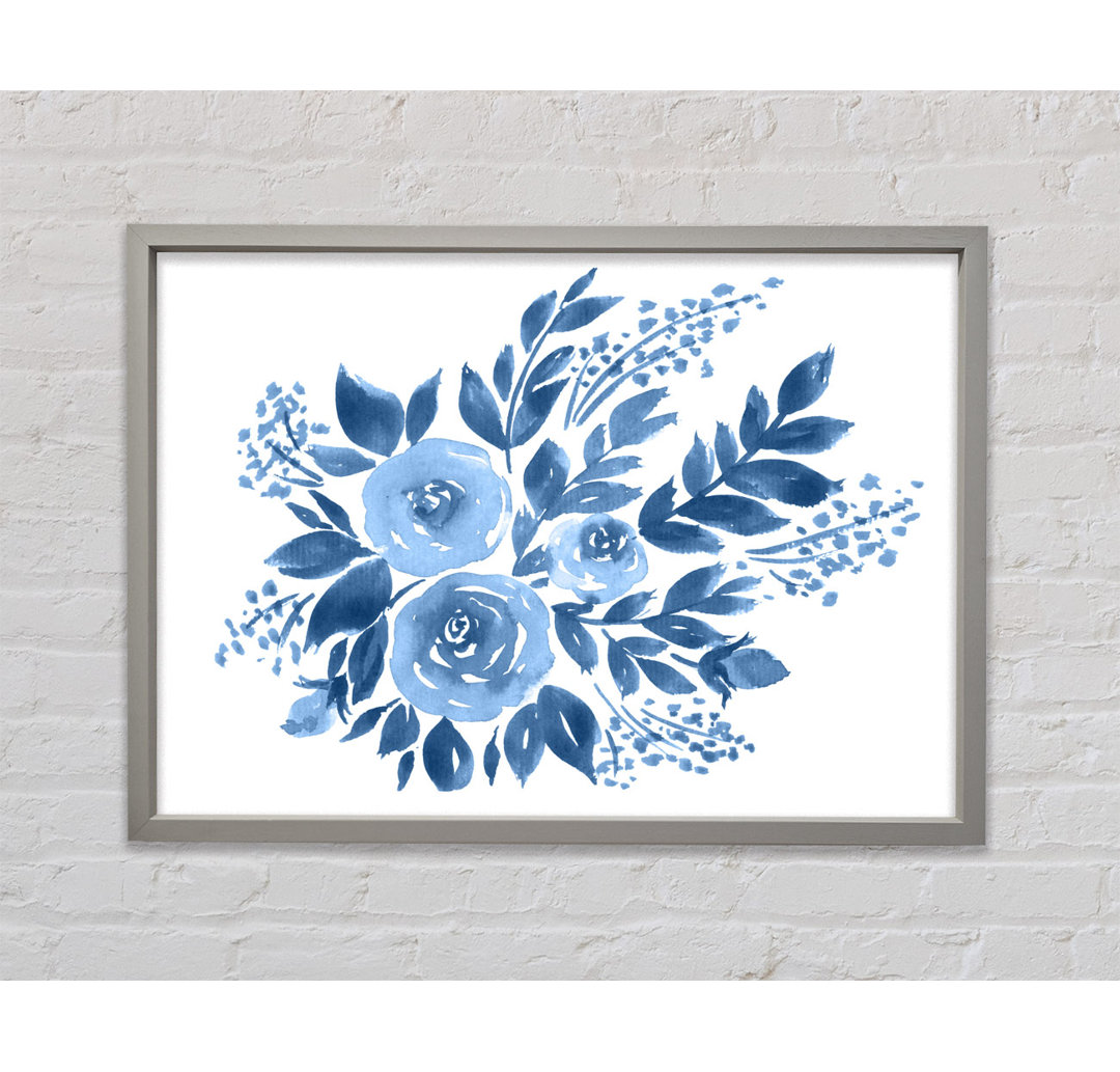 Blue Flower Time - Einzelner Bilderrahmen Kunstdrucke auf Leinwand