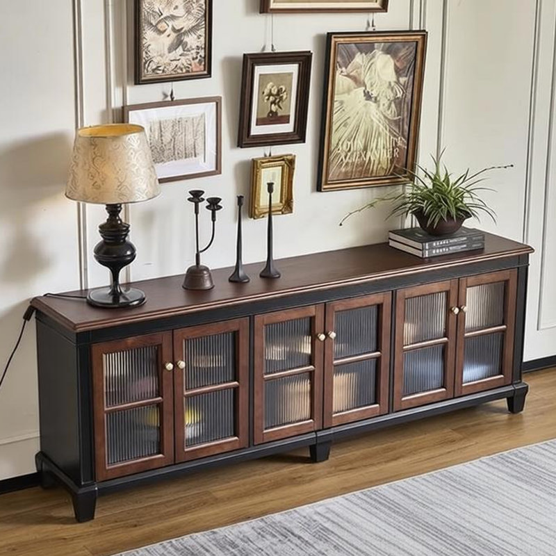 Armoire de rangement et meuble télé de style français rétro, H 28,35 po x L 86,61 po x l 15,75 po