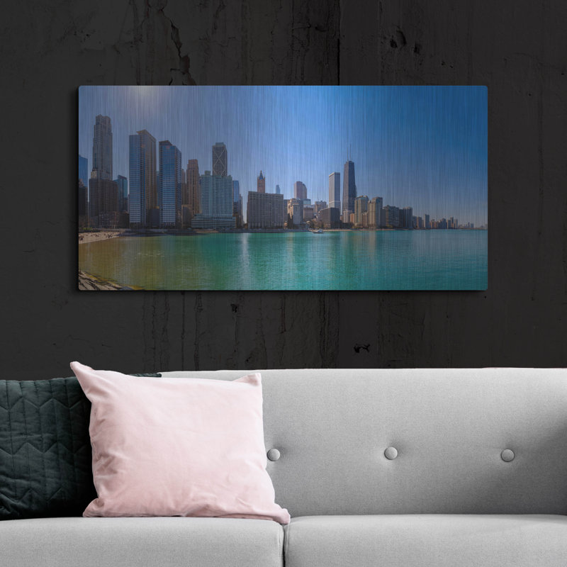 Art mural en métal Chicago - Oak Street Beach, H 24 po x l 48 po