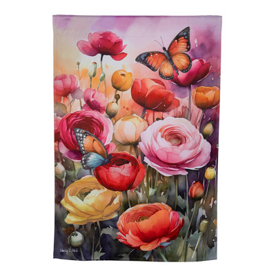 Drapeau de maison en daim Sunset Garden