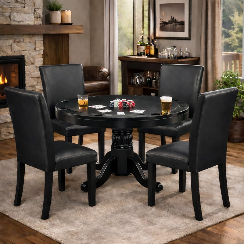 48" Game Table And 4 Dinning Chairs