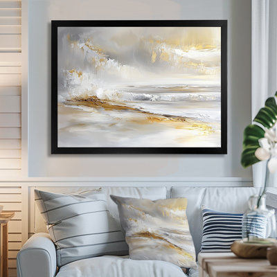 Minimalism Pure Golden Beach Landscape I - coastal beach Wall Art for Living Room