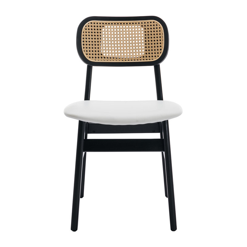 Chaise rembourrée Borislavka, Blanc, Noir, noir, noir, noir
