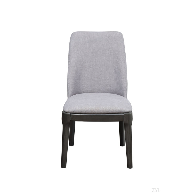 Ensemble de 2 chaises d'appoint en lin gris clair et finition chêne gris