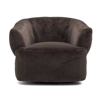 Fauteuil club pivotant en peluche Radia Modern