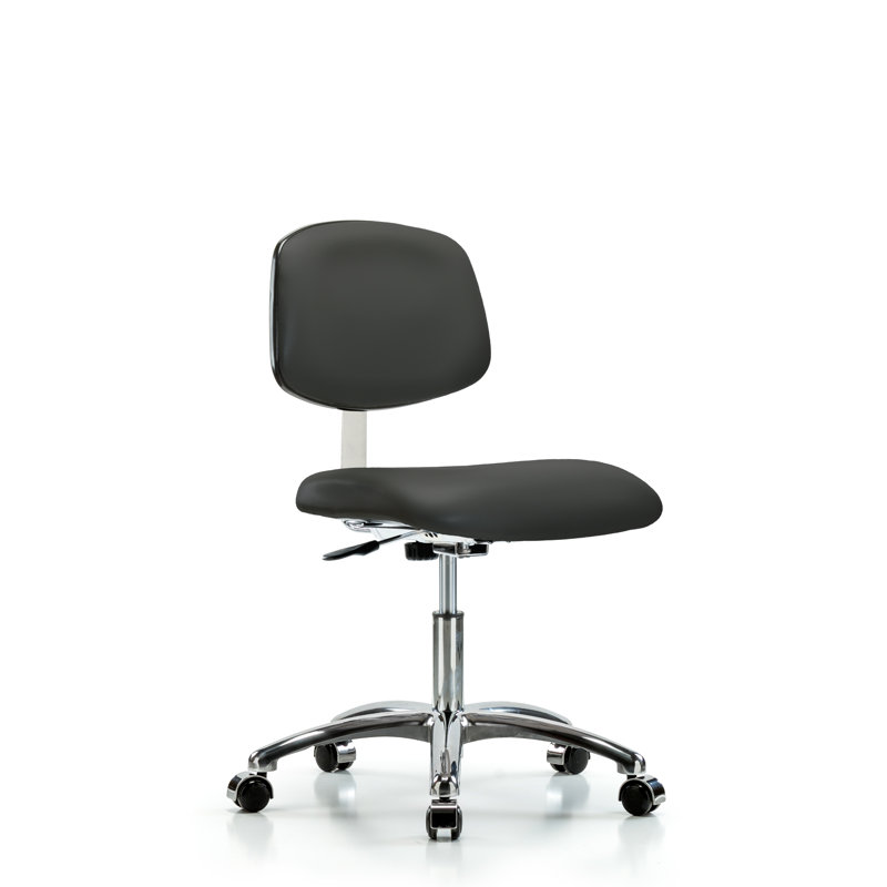 Vanesa Vinyl Task Chair, Casters, Charcoal