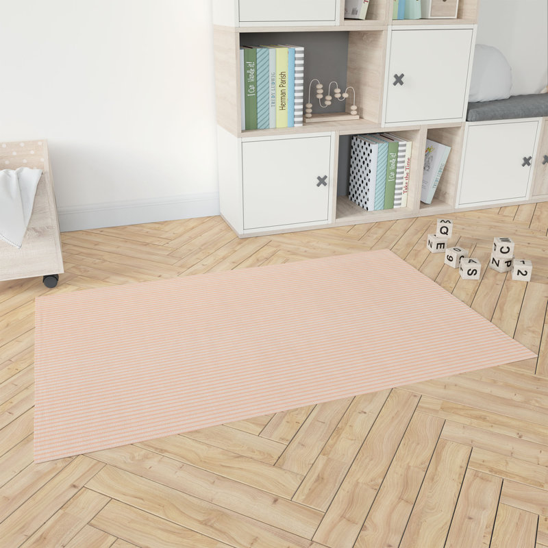 Stia Kids Play Mat, Rectangle 5' x 7', Peach/Orange