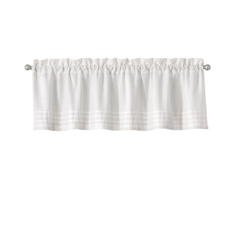 Cotton Blend Tailored Window Valance, White