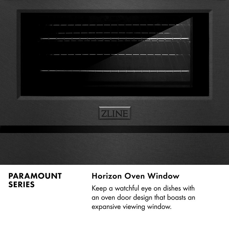 ZLINE Autograph 36 in. Paramount Gas Range in Black Satin Stainless Steel and Gold Accents, Champagne Bronze