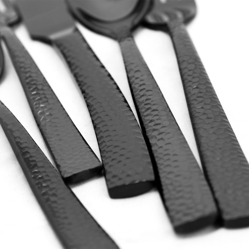 Ensemble de couverts 20 pièces Stonehenge, service pour 4, Noir
