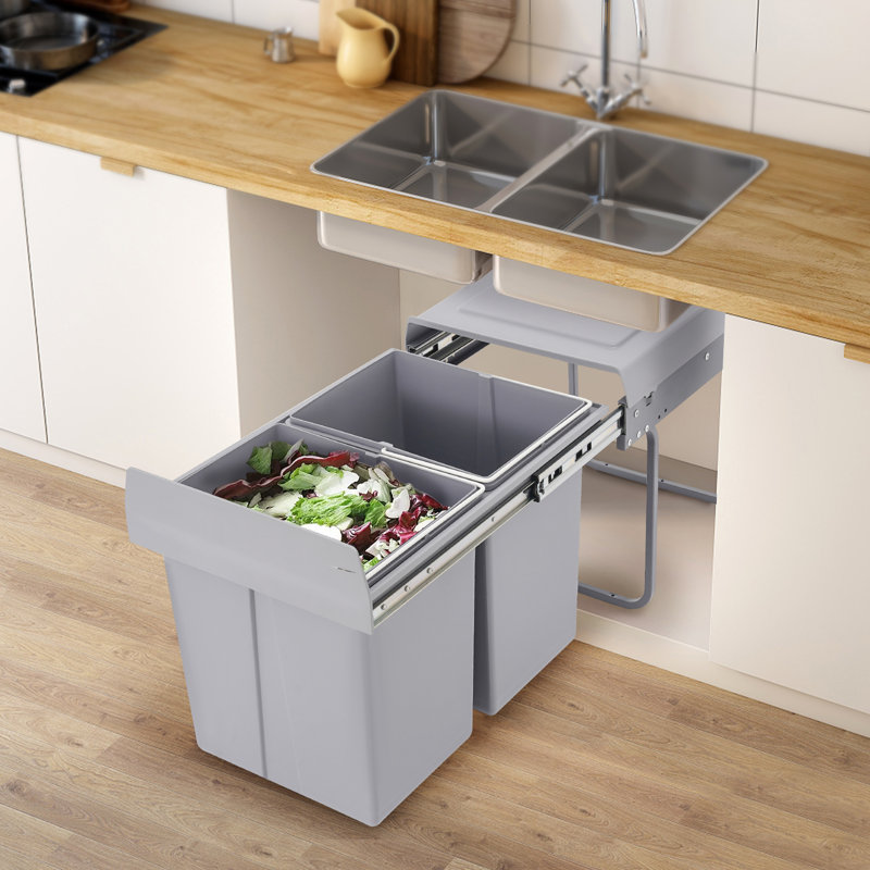 Plastic and Iron Pull Out Trash Can