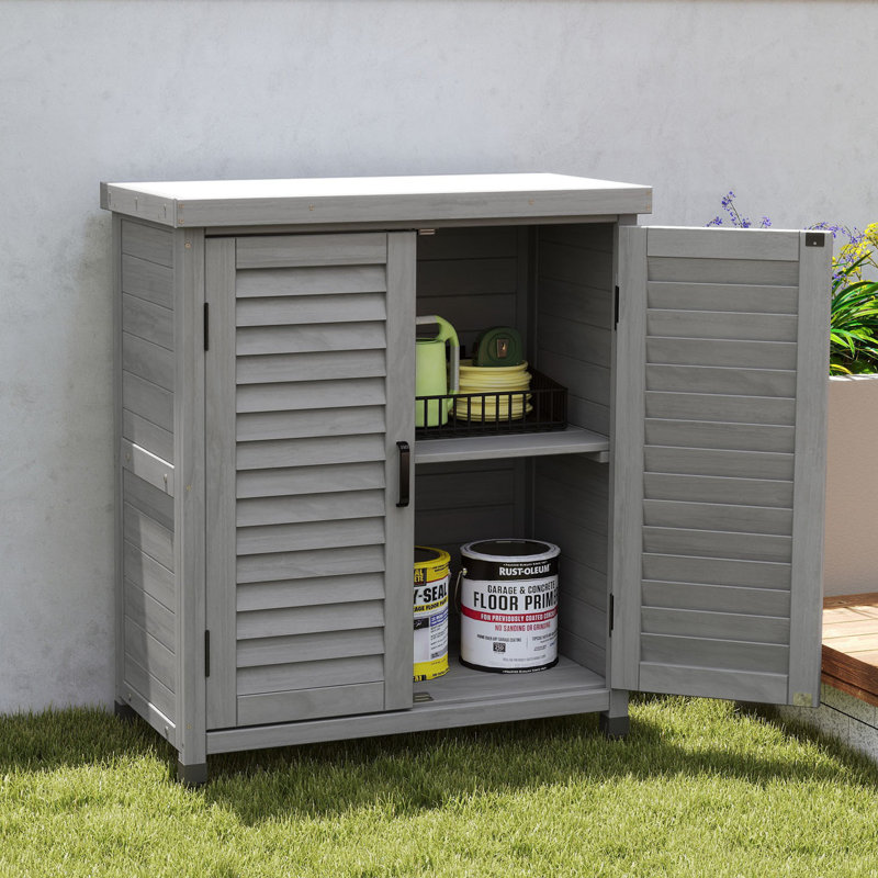 Armoire de rangement avec plateau en métal, poste de travail de jardin, Gris