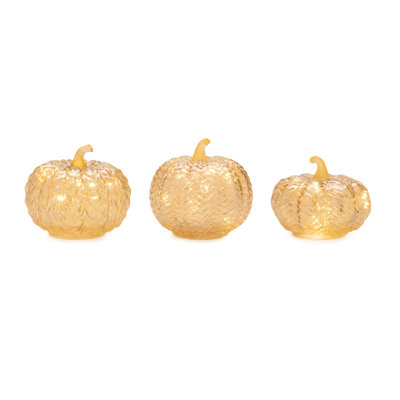 LED Mercury Glass Pumpkin Décor