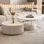 Table basse ronde White Stone + Bois manufacturé-1813974780