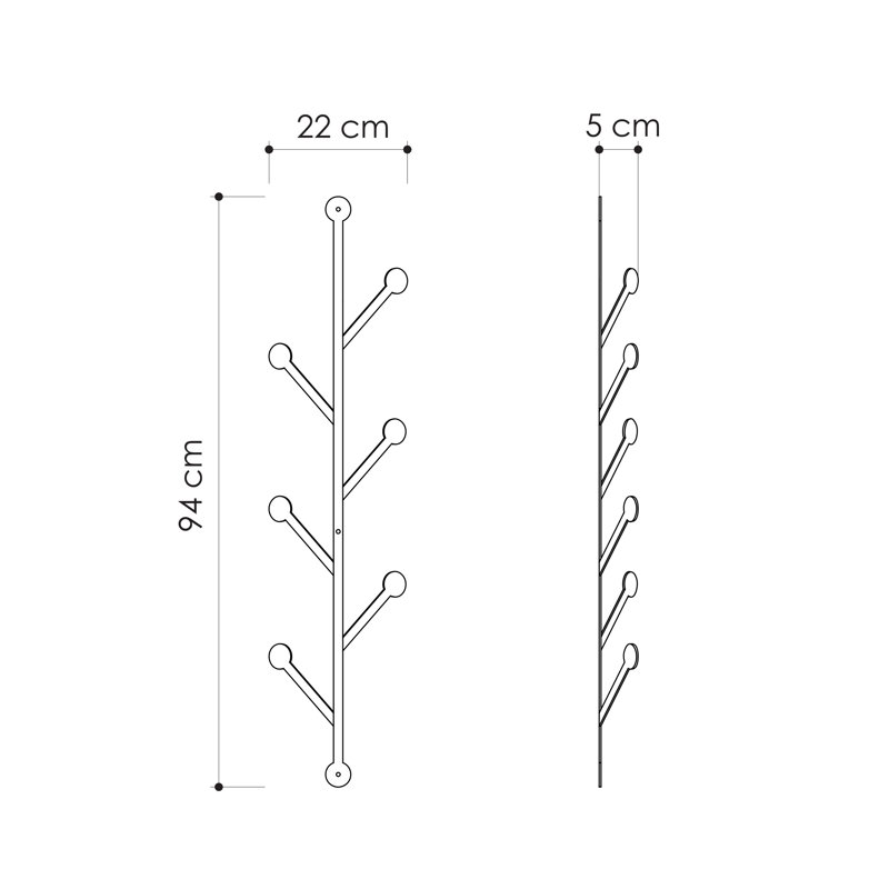 Pashkhi 6 - Hook Wall Mounted Coat Rack