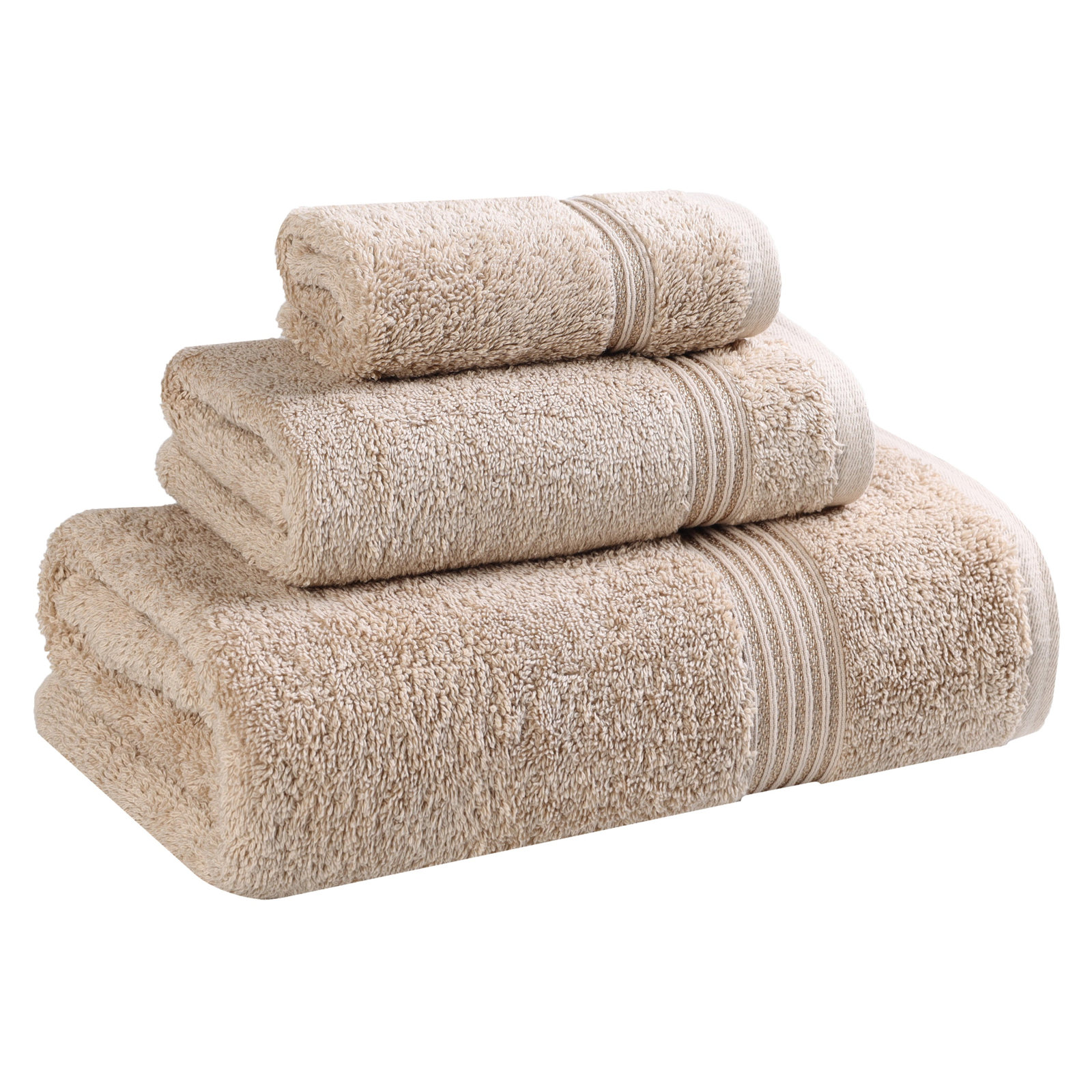 Oleg 3-Piece Egyptian Cotton Towel Set, Taupe