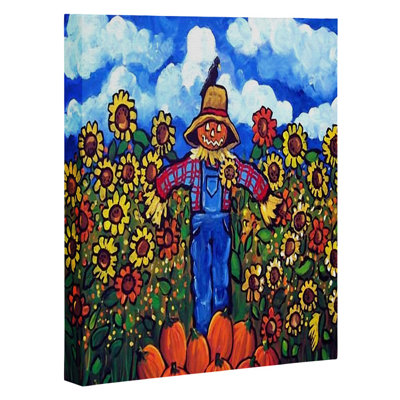 «Scarecrow and Pumpkins», impression sur toile