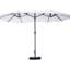 Beige Patio Umbrella 15' - Steel Rectangular Double Sided Market For Sun Blocking, Canopy, Easy Assembly Deck Pool In , Crank, Protection