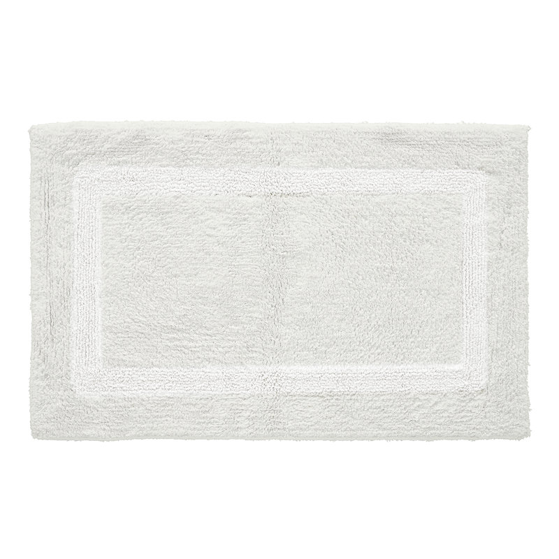 Atle Reversible Cotton Tufted Bath Rug Set, 3PC (17" x 24" | 21" x 34" | 24" x 40"), Ivory/White