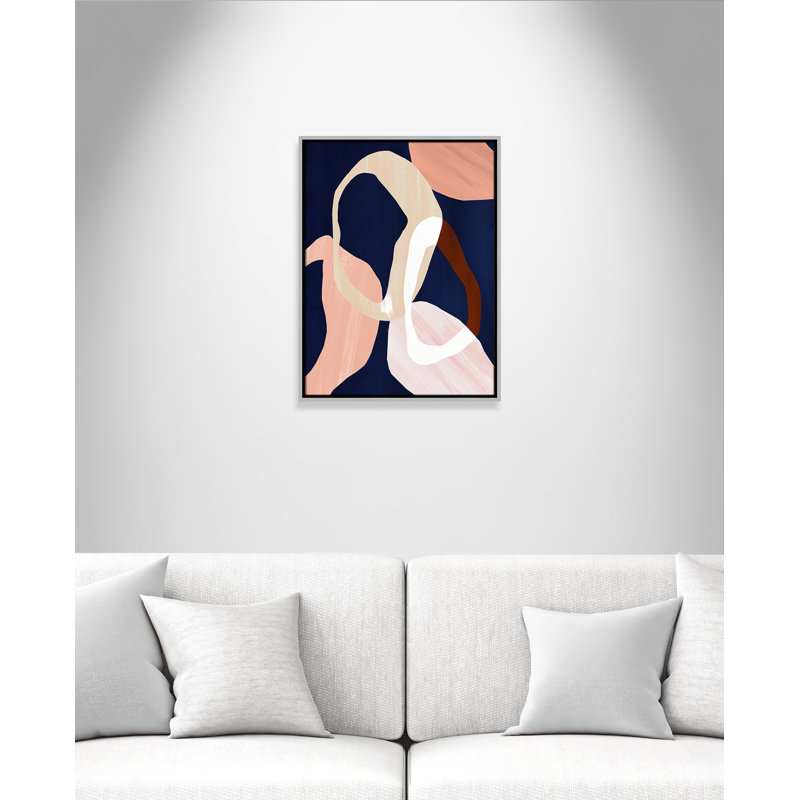 Loop II Print par Violets Print House, Toile avec cadre, Flottant argent, L 19,5 po x H 25,5 po