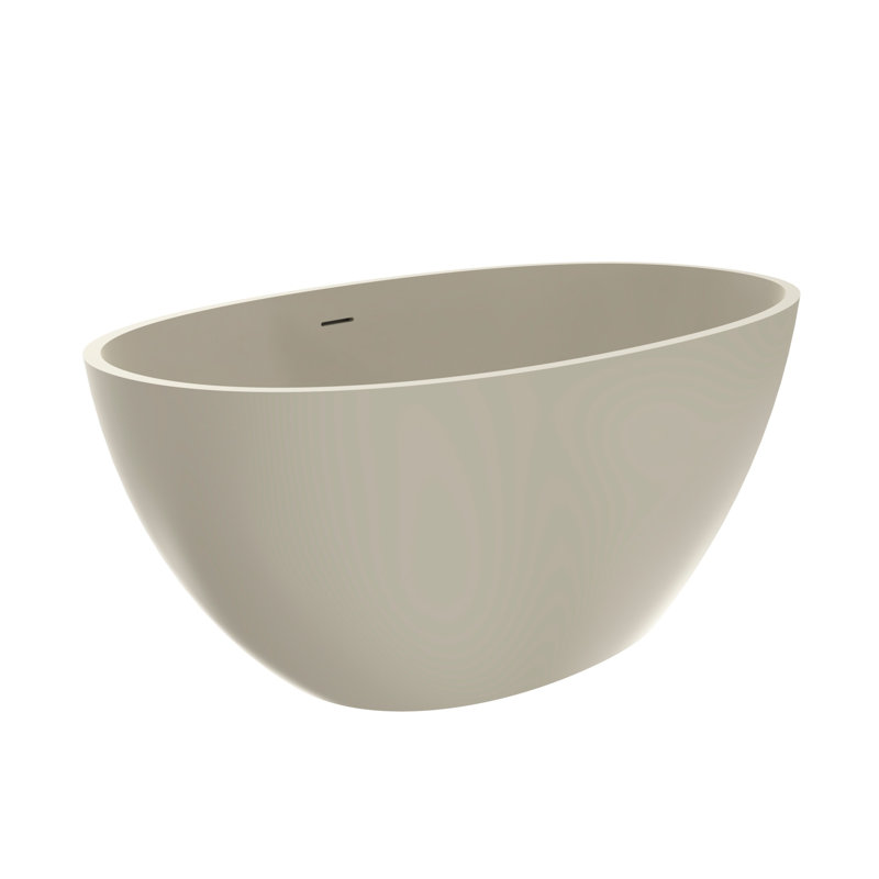 x 30.7'' Freestanding Soaking Solid Surface Bathtub, Beige mat