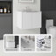 Meuble-lavabo suspendu gain de place avec comptoir en marbre reconstitué et lavabo à trop-plein-133668274