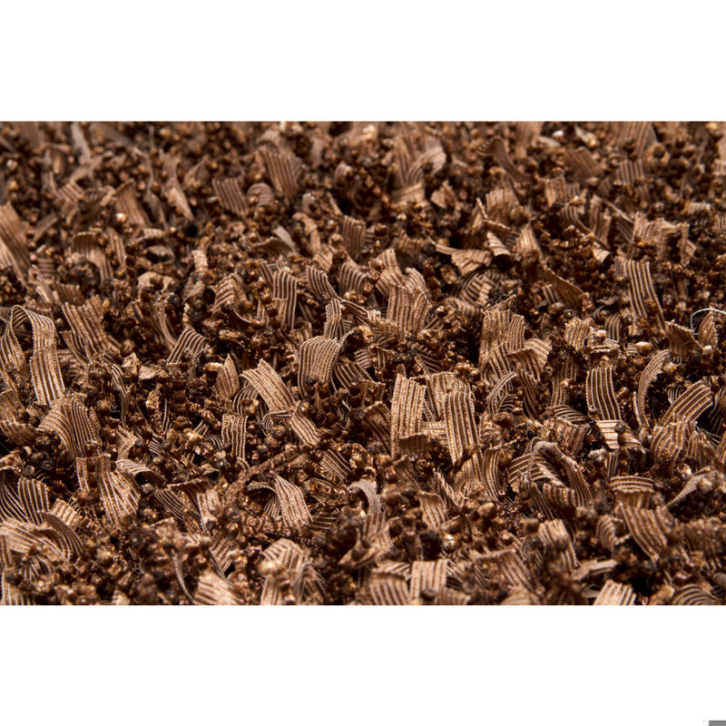 Lydia Authentic Hand-Woven Handmade Modern Ribbon Shag Polyester Area Rug, Rectangle 7'9" x 10'6", Brown