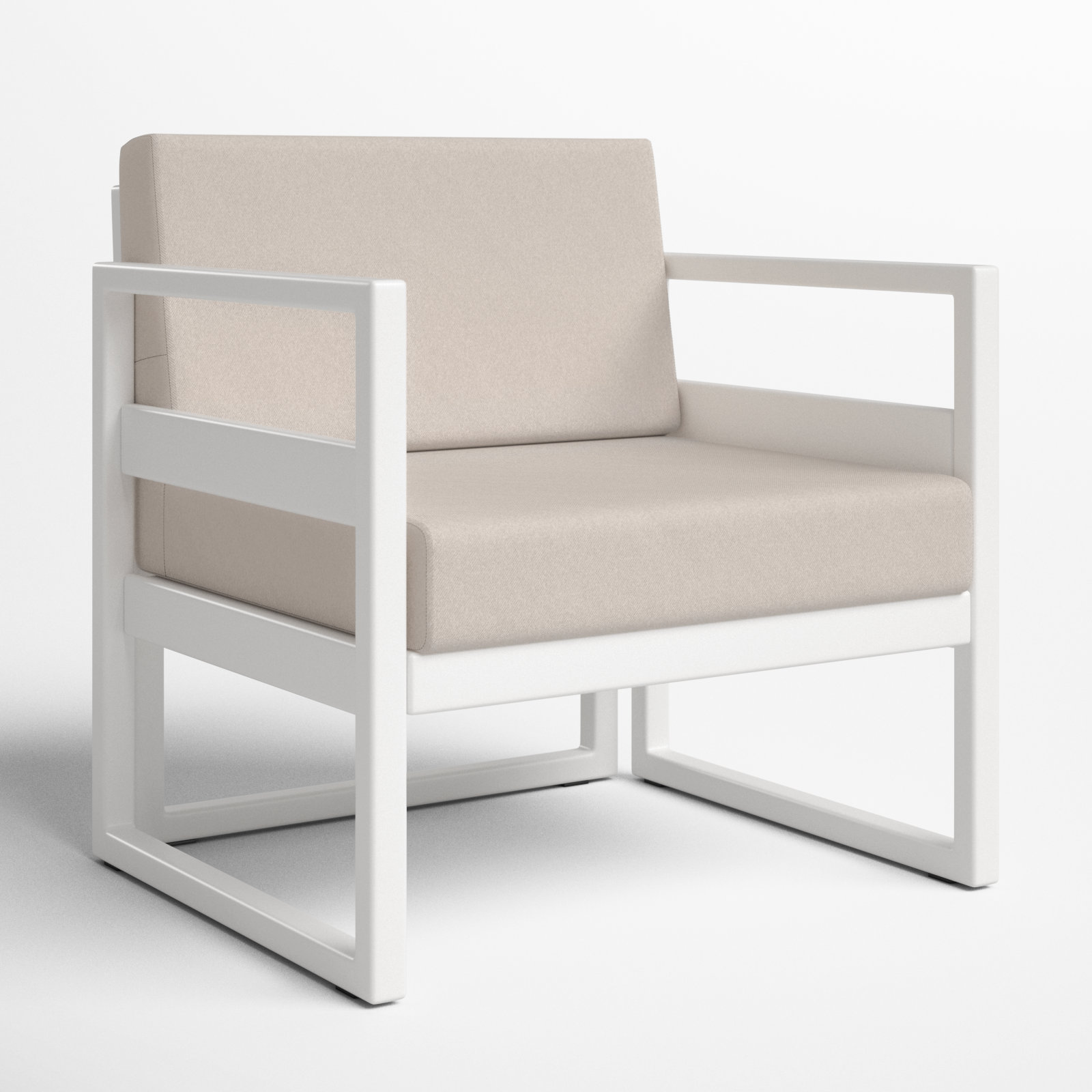 Lane Outdoor Lounge Chair, White, Canvas Flax Sunbrella® Canvas