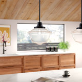Luminaire suspendu simple à 1 lumière de style école Sille