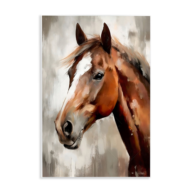 Plaque murale portrait chocolat poney, design by Creative Studio, H 19 po x l 13 po