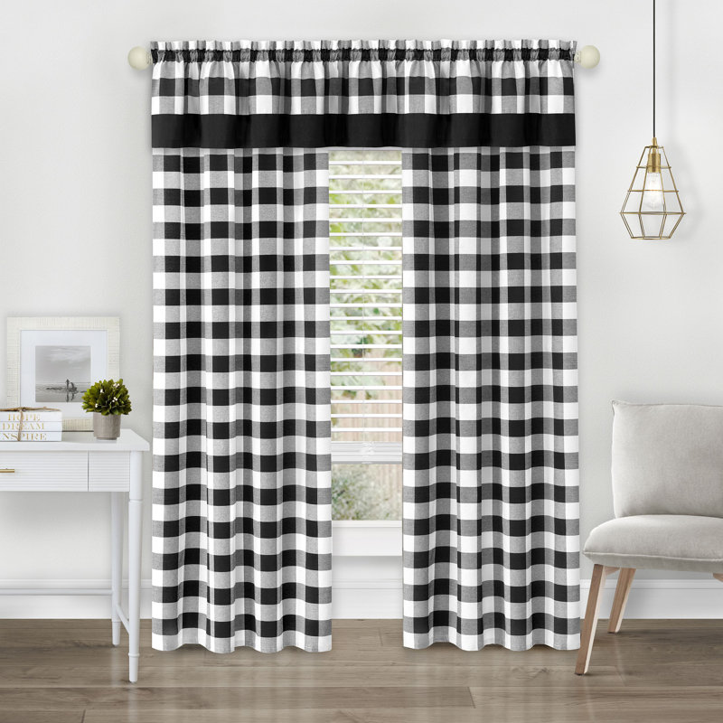 Panneau de rideau simple semi-diaphane avec passe-tringle Antheia, Noir, l 42 po x L 63 po