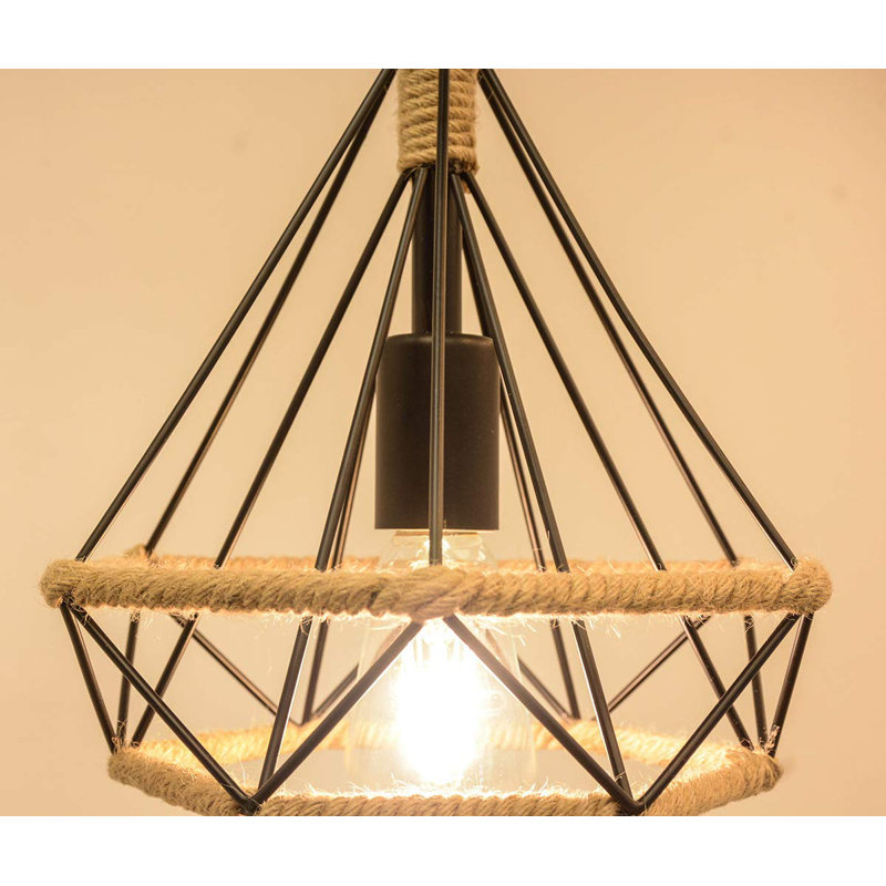 Luminaire suspendu simple en rotin à 1 lumière Rosielee
