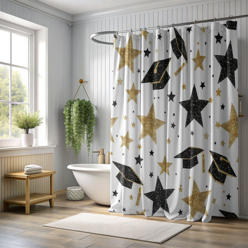 Shiny Grad - Premium Shower Curtain 138, 74"H x 71"W