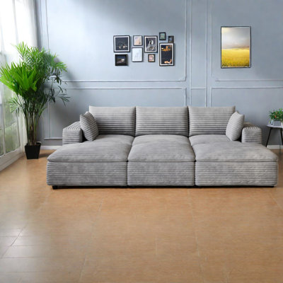 Compression Sofas, 102 Inch Corduroy Modular Cloud Couch, Modern Home