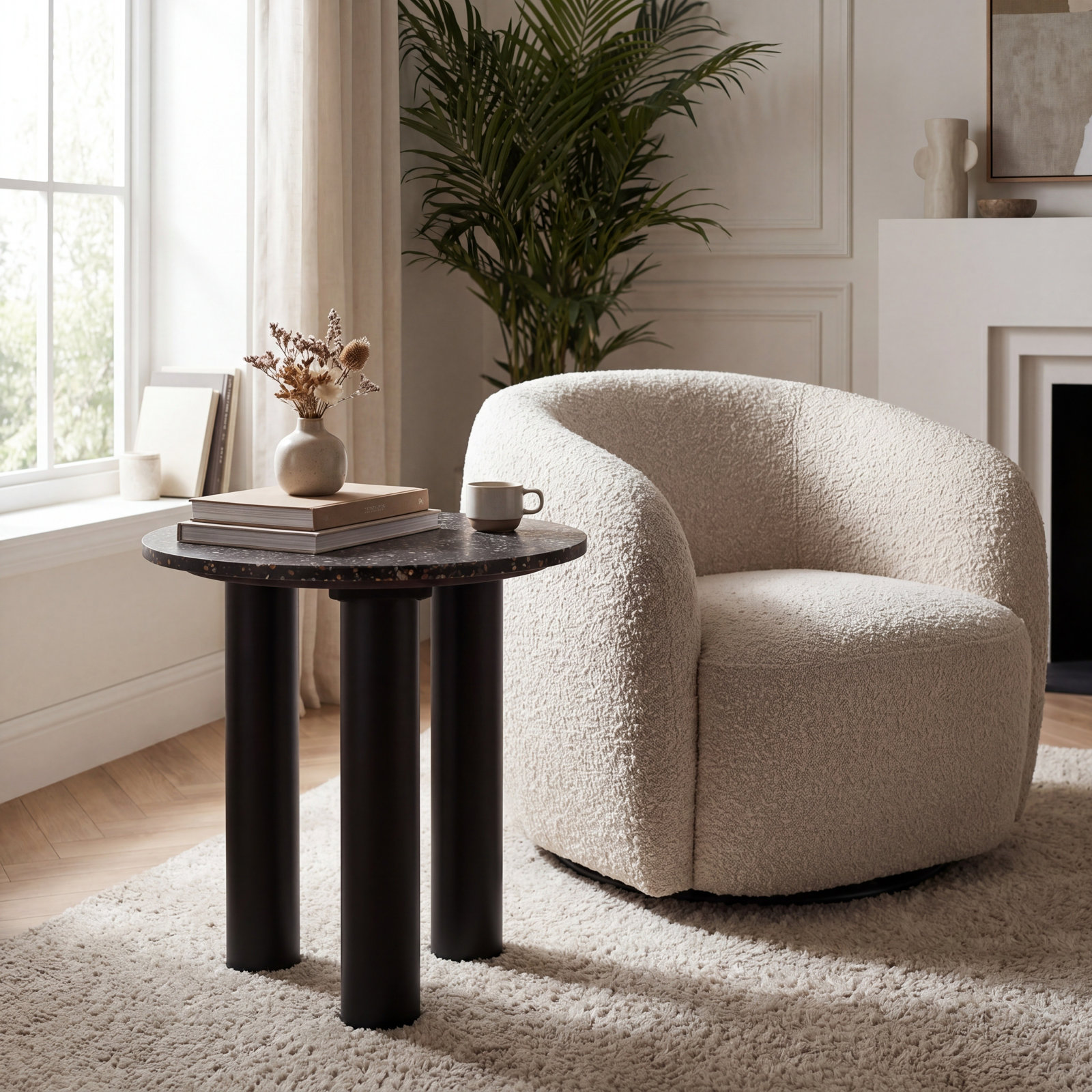 Pike Stone End Table, Black