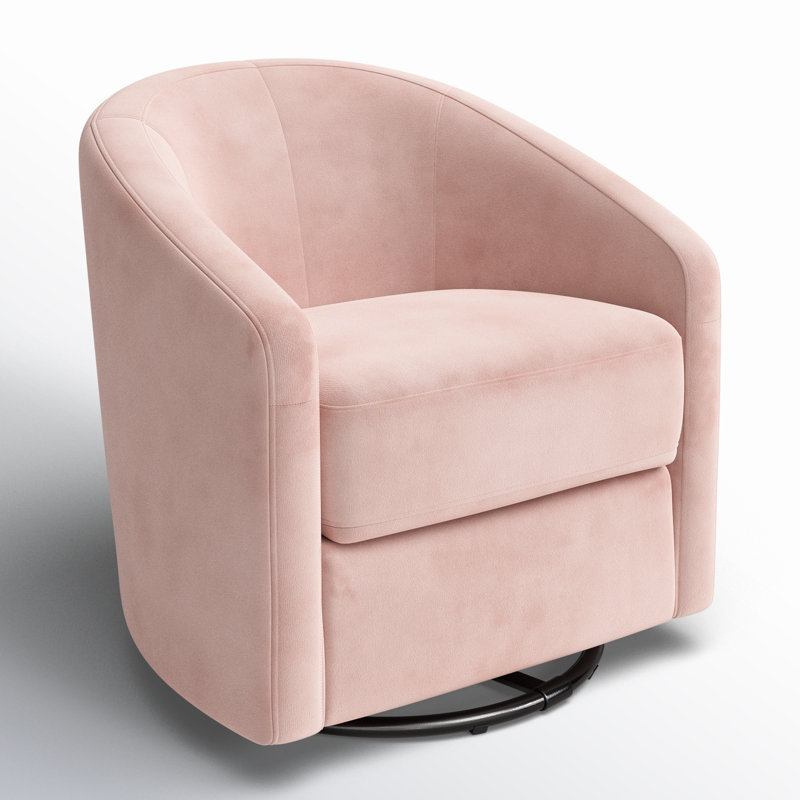 Madison Swivel Glider, Blush Pink Velvet, Black