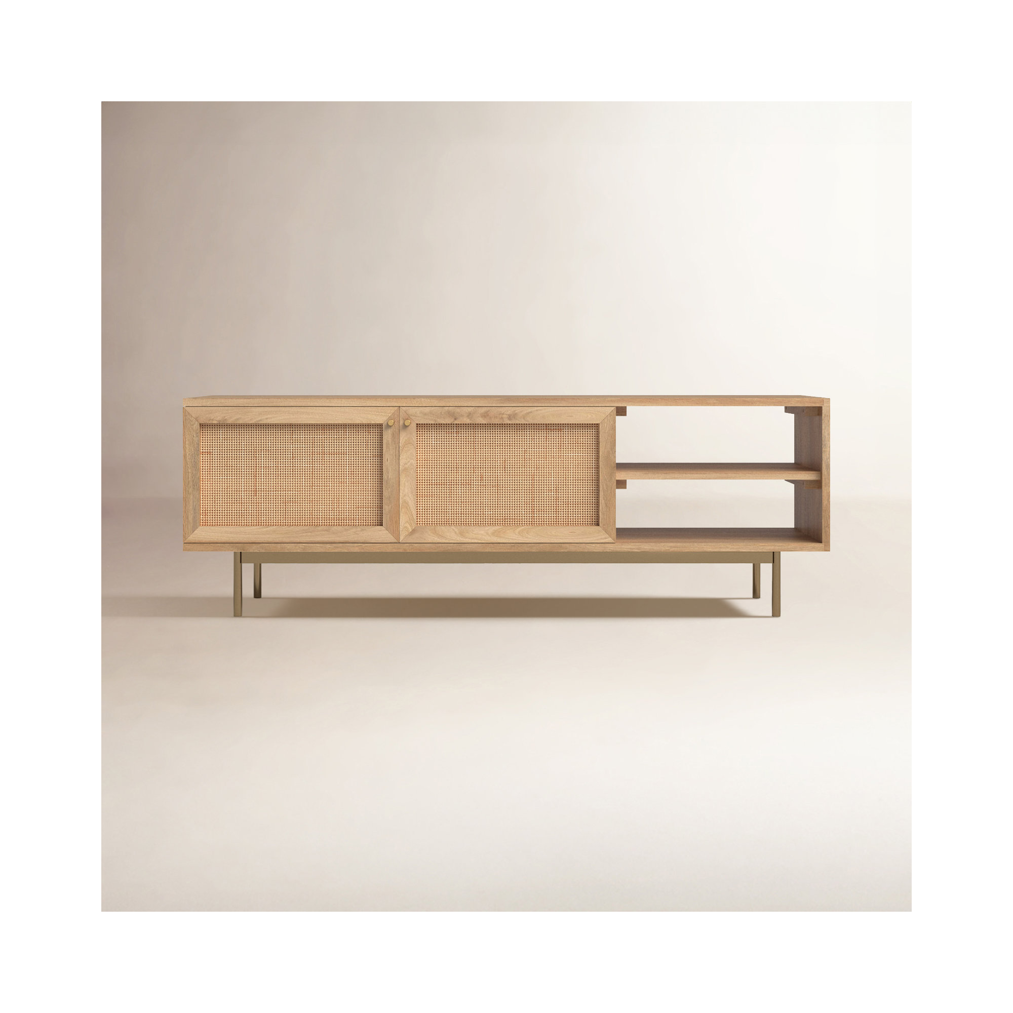 Solid Wood 58" TV Stand, Natural