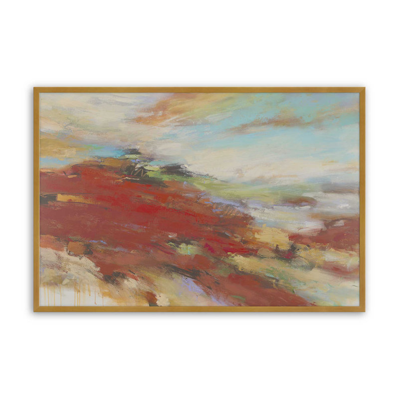 «Hope, Skip & Jump» par Janet Itsne, reproduction d'art, H 12 po x l 18 po, Impression sur cadre ouvert sans papier mat, Doré