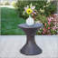 Table d'appoint d'extérieur en osier de 16 po en forme de sablier brun