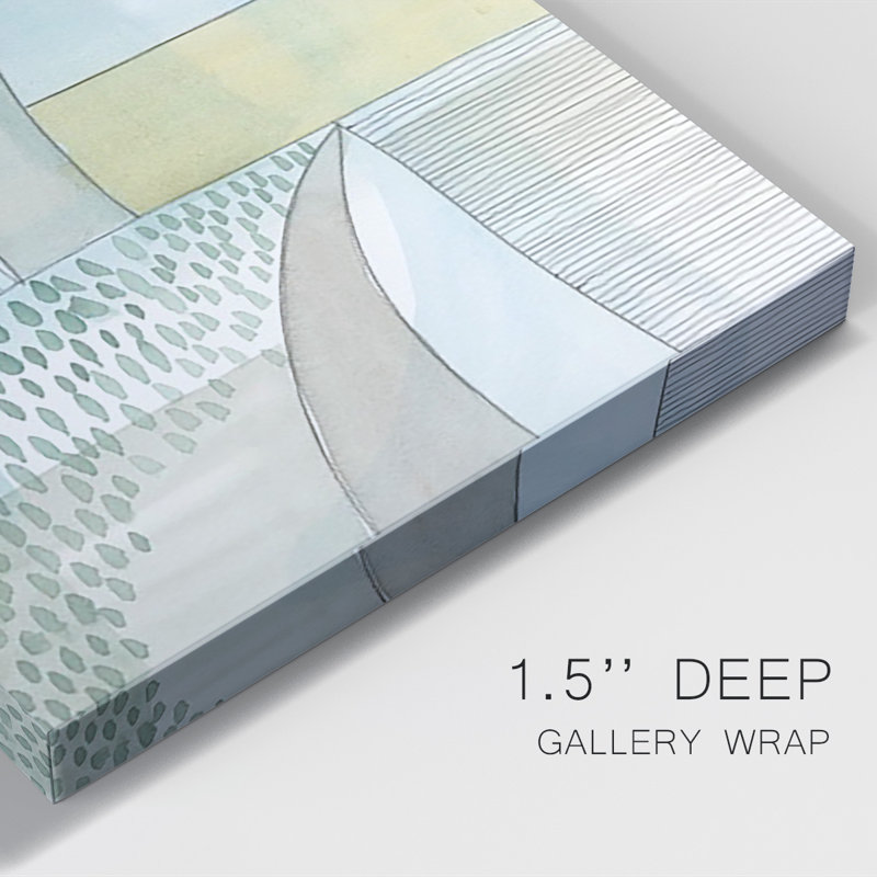Toile tendue avec châssis de qualité supérieure «Mint Reflection II» - prête à être accrochée, H 36 po x l 24 po x P 1 po