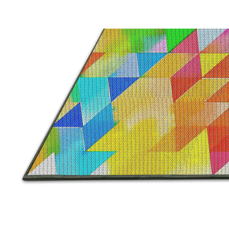 Tapis rouge/vert/bleu Antioch, Rectangle 5 pi x 7 pi