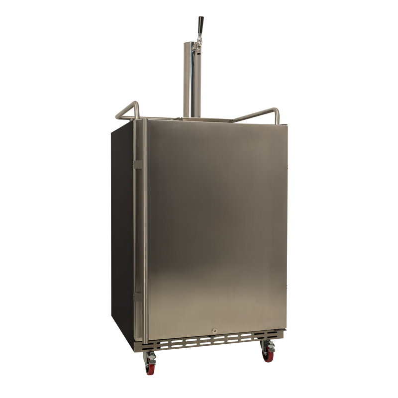 EdgeStar 6.62 Cubic Feet Single Tap Freestanding Kegerator with Door Lock and, Stainless Steel