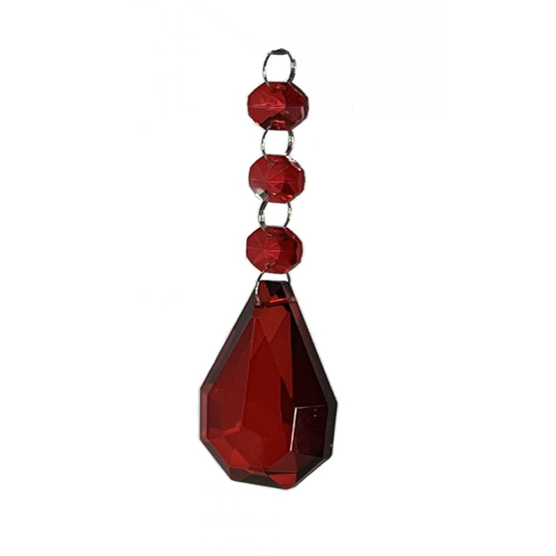 Ornement en verre rouge
