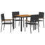 5 Piece Garden Dining Set Poly Rattan-450479879