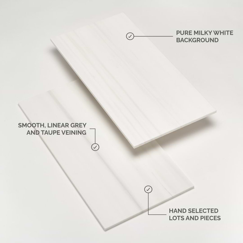 Bianco Dolomite 4x12 Polished Marble Subway Tile