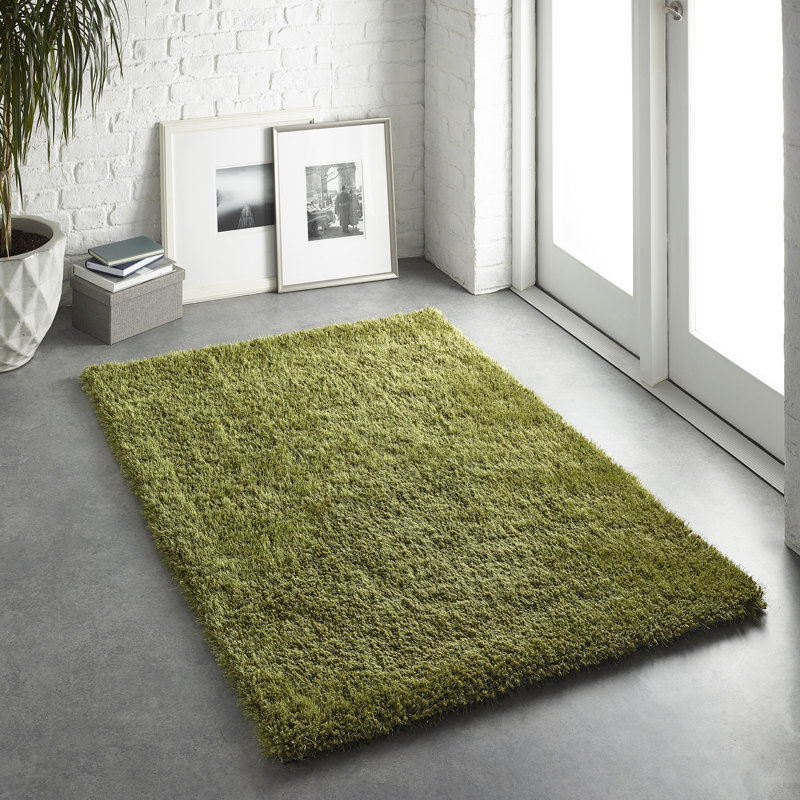Coopers Olive Green Shaggy Rug, Rectangle 200 x 290cm